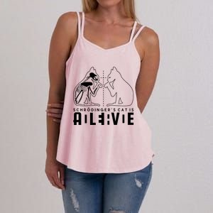 SchrodingerS Cat Is Both Dead And Alive Physics Physicist Women's Strappy Tank