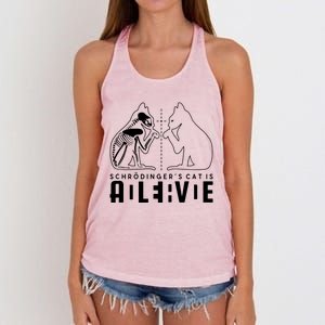 SchrodingerS Cat Is Both Dead And Alive Physics Physicist Women's Knotted Racerback Tank