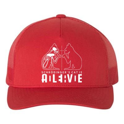 SchrodingerS Cat Is Both Dead And Alive Physics Physicist Yupoong Adult 5-Panel Trucker Hat