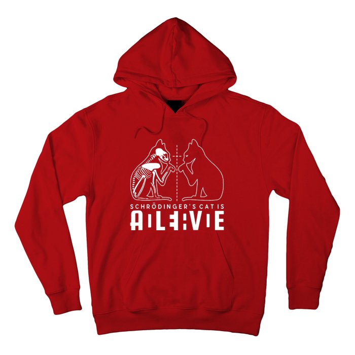 SchrodingerS Cat Is Both Dead And Alive Physics Physicist Hoodie