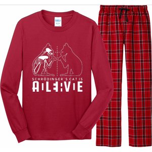 SchrodingerS Cat Is Both Dead And Alive Physics Physicist Long Sleeve Pajama Set