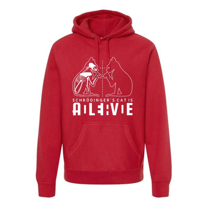 SchrodingerS Cat Is Both Dead And Alive Physics Physicist Premium Hoodie