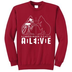 SchrodingerS Cat Is Both Dead And Alive Physics Physicist Tall Sweatshirt