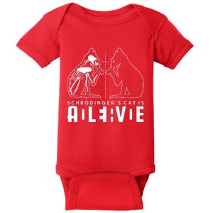 SchrodingerS Cat Is Both Dead And Alive Physics Physicist Baby Bodysuit