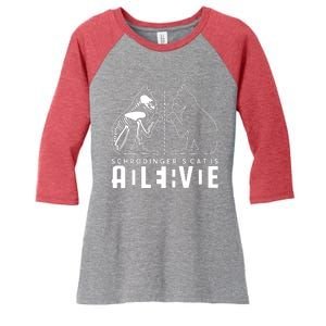 SchrodingerS Cat Is Both Dead And Alive Physics Physicist Women's Tri-Blend 3/4-Sleeve Raglan Shirt