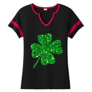 Sparkle Clover Irish Shirt For St Patricks & Pattys Day Ladies Halftime Notch Neck Tee