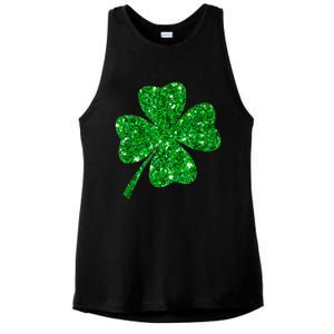 Sparkle Clover Irish Shirt For St Patricks & Pattys Day Ladies PosiCharge Tri-Blend Wicking Tank