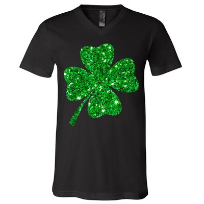 Sparkle Clover Irish Shirt For St Patricks & Pattys Day V-Neck T-Shirt
