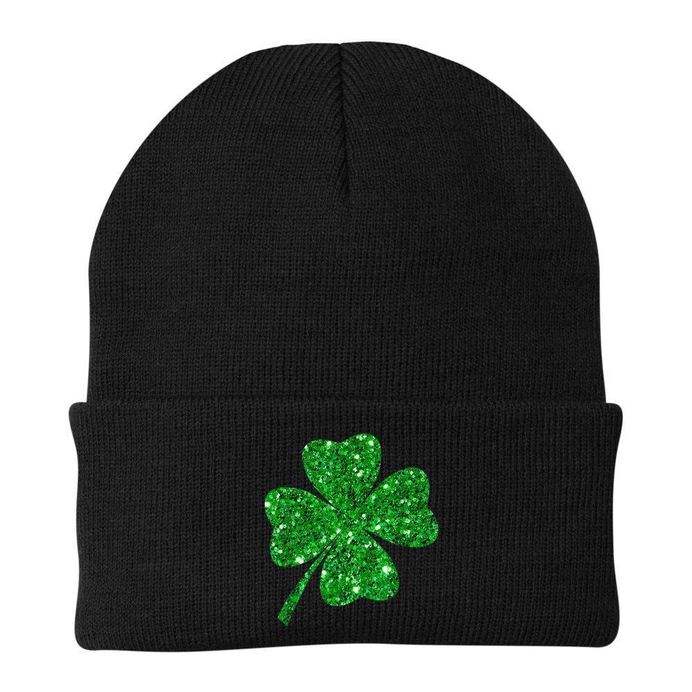 Sparkle Clover Irish Shirt For St Patricks & Pattys Day Beanie