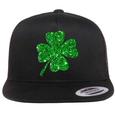 Sparkle Clover Irish Shirt For St Patricks & Pattys Day Flatbill Hat