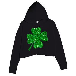 Sparkle Clover Irish Shirt For St Patricks & Pattys Day Crop Fleece Hoodie