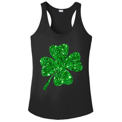 Sparkle Clover Irish Shirt For St Patricks & Pattys Day Ladies PosiCharge Competitor Racerback Tank