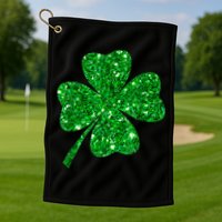 Sparkle Clover Irish Shirt For St Patricks & Pattys Day Golf Towel