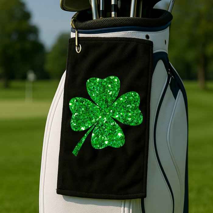 Sparkle Clover Irish Shirt For St Patricks & Pattys Day Golf Towel