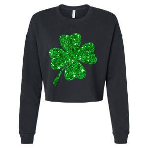 Sparkle Clover Irish Shirt For St Patricks & Pattys Day Cropped Pullover Crew