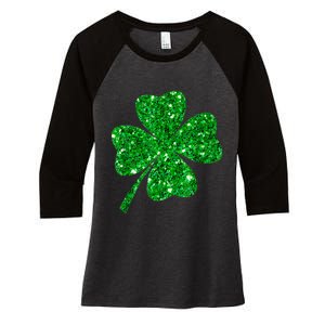 Sparkle Clover Irish Shirt For St Patricks & Pattys Day Women's Tri-Blend 3/4-Sleeve Raglan Shirt