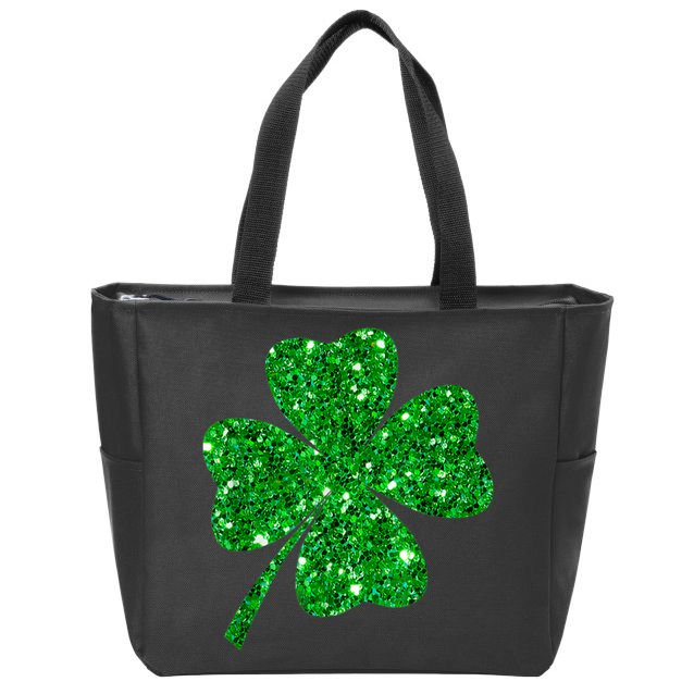 Sparkle Clover Irish Shirt For St Patricks & Pattys Day Zip Tote Bag
