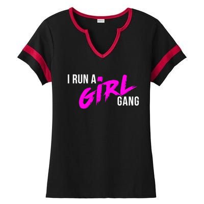 Super Cute I Run A Gang Mom Hustle Design Cool Gift Ladies Halftime Notch Neck Tee