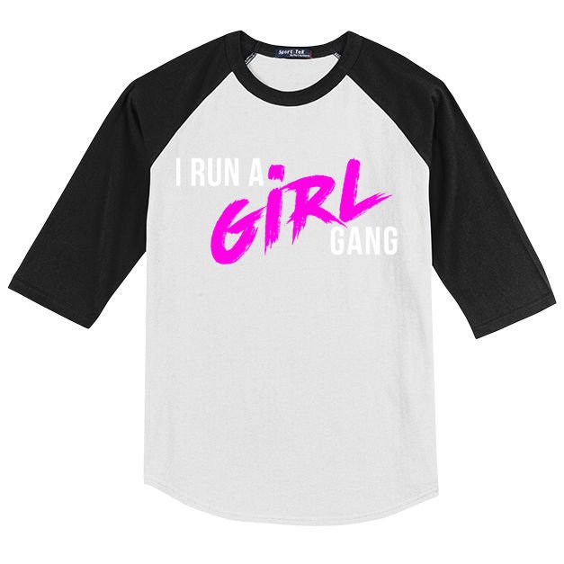 Super Cute I Run A Gang Mom Hustle Design Cool Gift Kids Colorblock Raglan Jersey