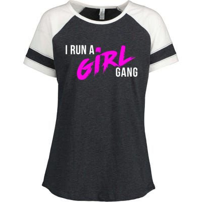 Super Cute I Run A Gang Mom Hustle Design Cool Gift Enza Ladies Jersey Colorblock Tee