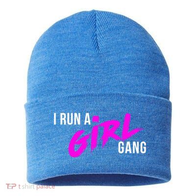 Super Cute I Run A Gang Mom Hustle Design Cool Gift Sustainable Knit Beanie