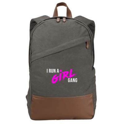 Super Cute I Run A Gang Mom Hustle Design Cool Gift Cotton Canvas Backpack