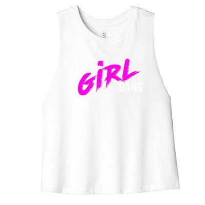 Super Cute I Run A Gang Mom Hustle Design Cool Gift Women's Racerback Cropped Tank