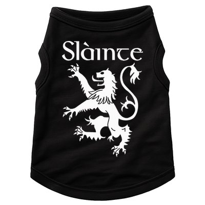 Slainte Cheers In Scots Gaelic Scottish Lion Rampant Doggie Tank