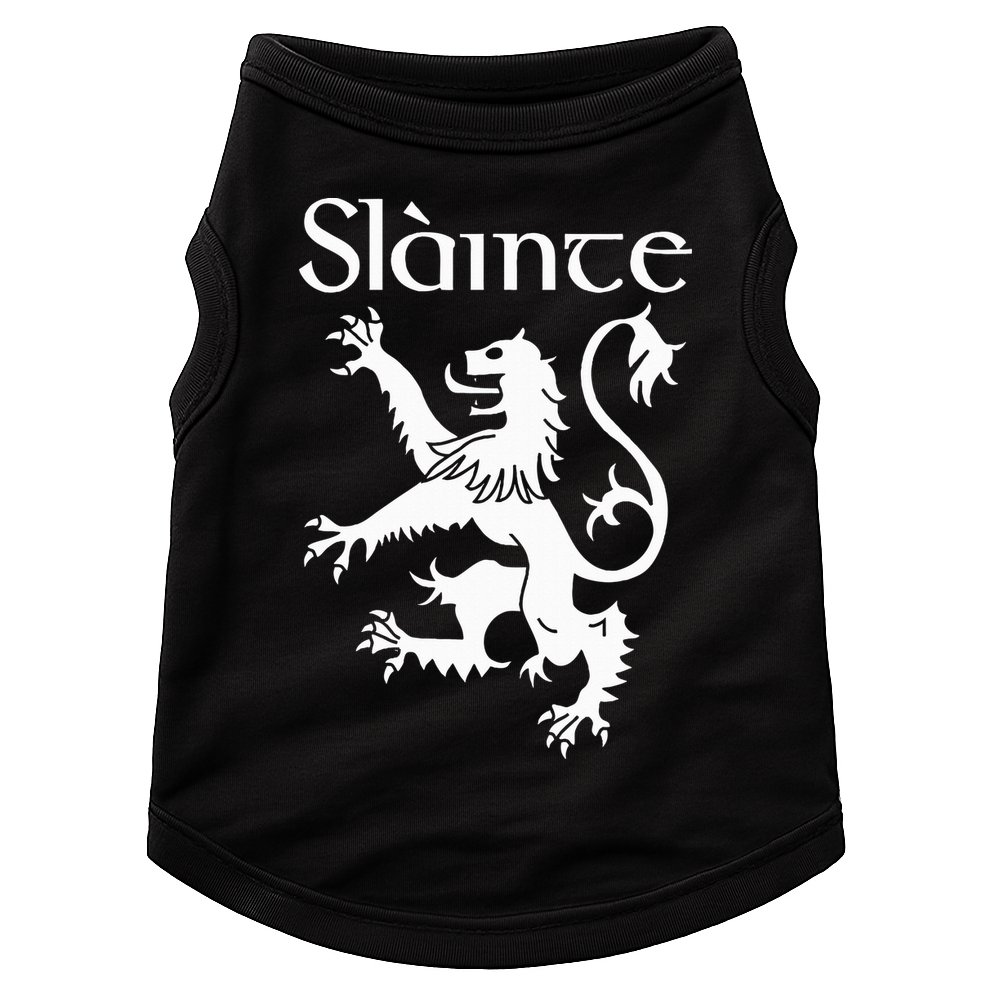 Slainte Cheers In Scots Gaelic Scottish Lion Rampant Doggie Tank