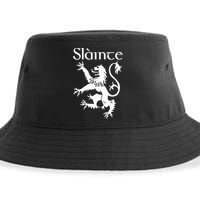 Slainte Cheers In Scots Gaelic Scottish Lion Rampant Sustainable Bucket Hat