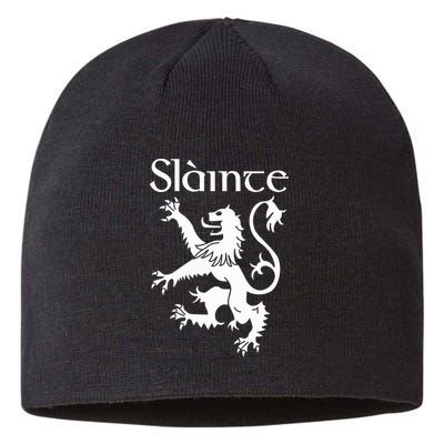 Slainte Cheers In Scots Gaelic Scottish Lion Rampant Sustainable Beanie