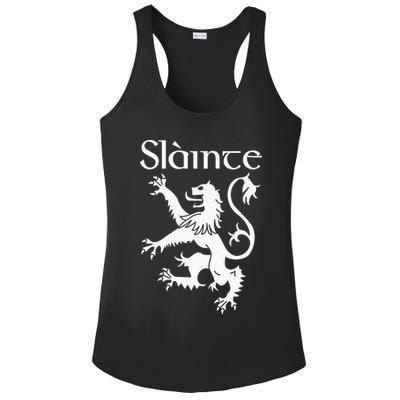 Slainte Cheers In Scots Gaelic Scottish Lion Rampant Ladies PosiCharge Competitor Racerback Tank