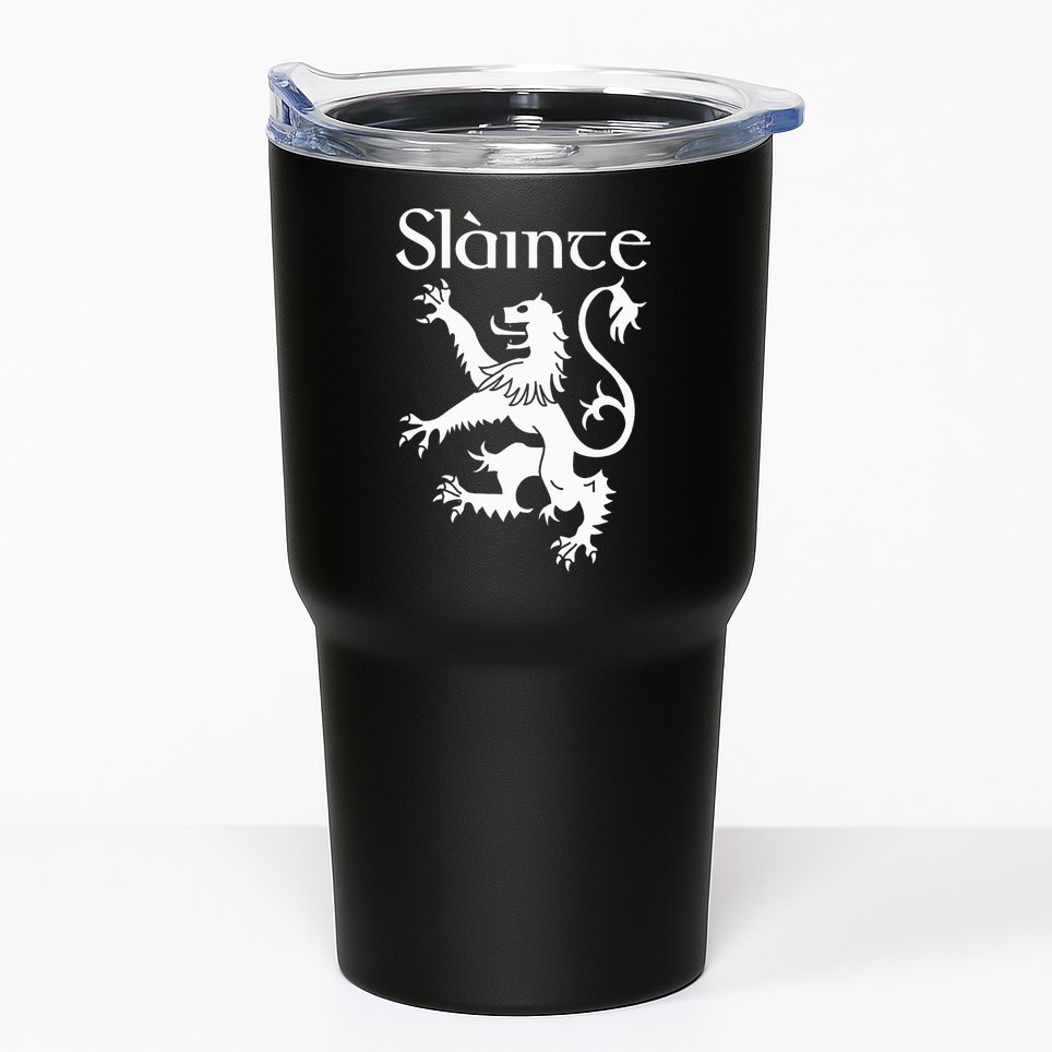 Slainte Cheers In Scots Gaelic Scottish Lion Rampant Tumbler