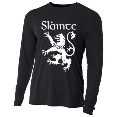 Slainte Cheers In Scots Gaelic Scottish Lion Rampant Cooling Performance Long Sleeve Crew