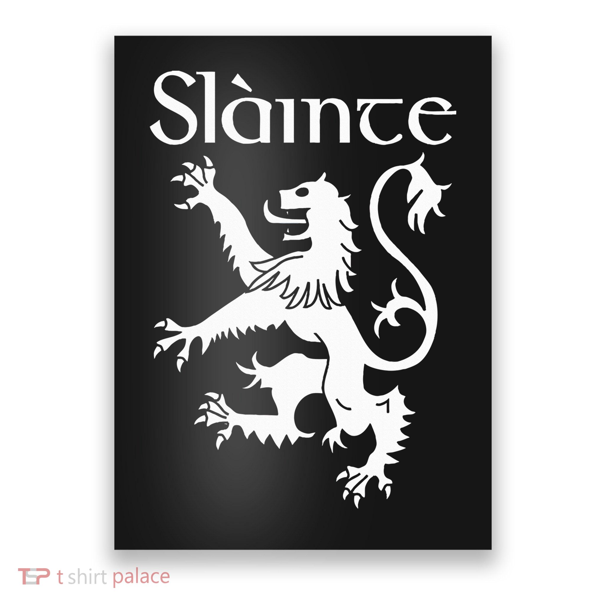Slainte Cheers In Scots Gaelic Scottish Lion Rampant Poster