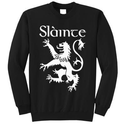 Slainte Cheers In Scots Gaelic Scottish Lion Rampant Tall Sweatshirt