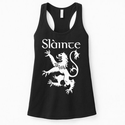 Slainte Cheers In Scots Gaelic Scottish Lion Rampant Womens Tank Top