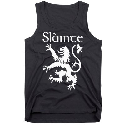 Slainte Cheers In Scots Gaelic Scottish Lion Rampant Tank Top