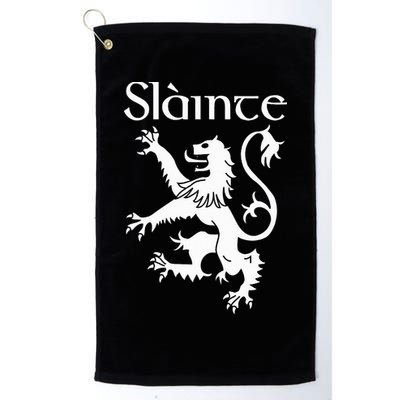 Slainte Cheers In Scots Gaelic Scottish Lion Rampant Golf Towel