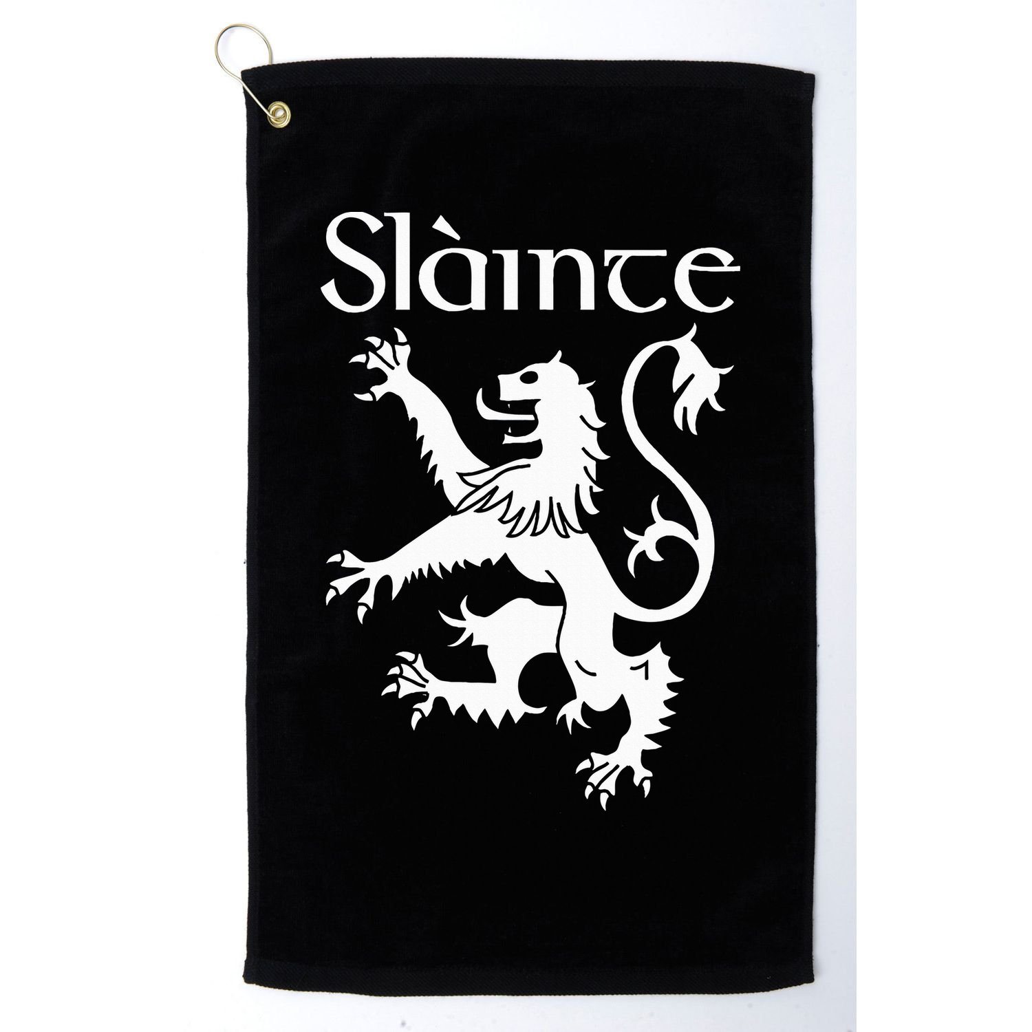 Slainte Cheers In Scots Gaelic Scottish Lion Rampant Golf Towel