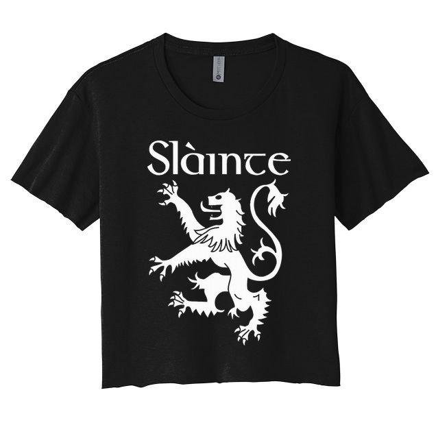 Slainte Cheers In Scots Gaelic Scottish Lion Rampant Crop Top