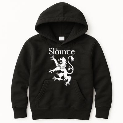 Slainte Cheers In Scots Gaelic Scottish Lion Rampant Kids Hoodie