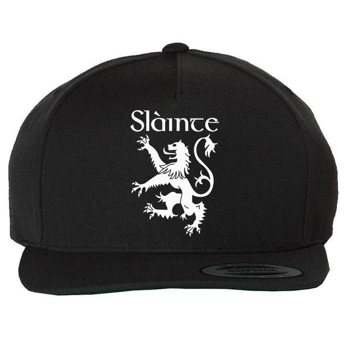 Slainte Cheers In Scots Gaelic Scottish Lion Rampant Wool Snapback Cap