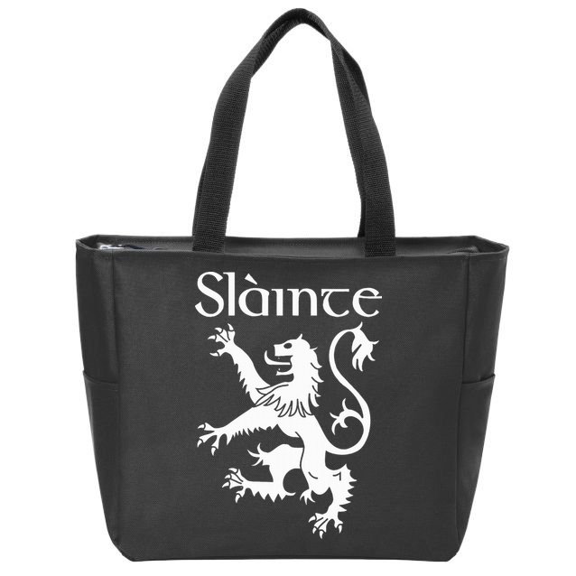 Slainte Cheers In Scots Gaelic Scottish Lion Rampant Zip Tote Bag