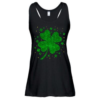 Sparkle Clover Irish For St Patricks & Pattys Day Ladies Essential Flowy Tank