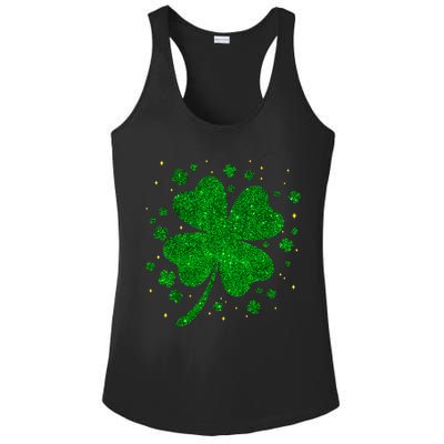 Sparkle Clover Irish For St Patricks & Pattys Day Ladies PosiCharge Competitor Racerback Tank