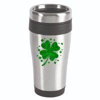 Sparkle Clover Irish For St Patricks & Pattys Day 16oz Travel Tumbler