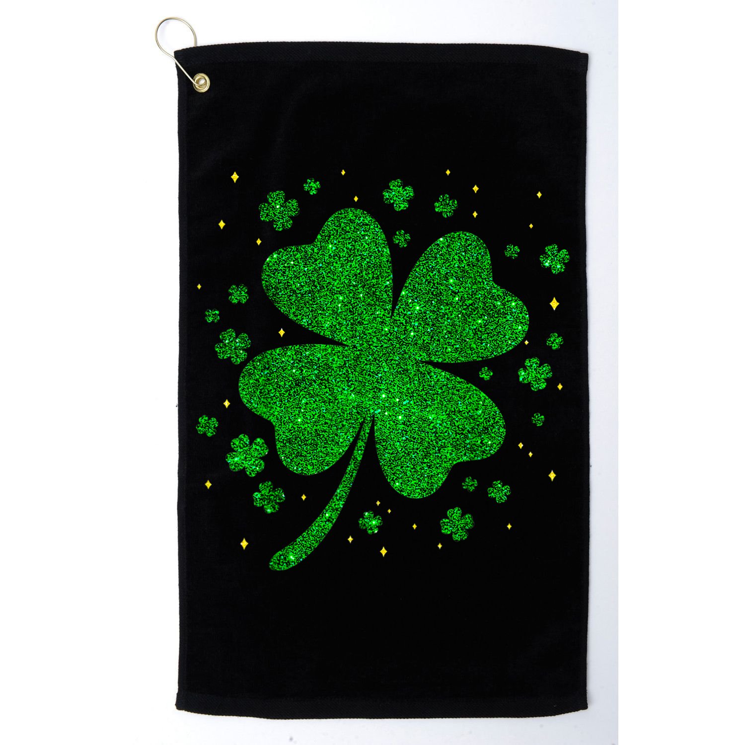 Sparkle Clover Irish For St Patricks & Pattys Day Golf Towel