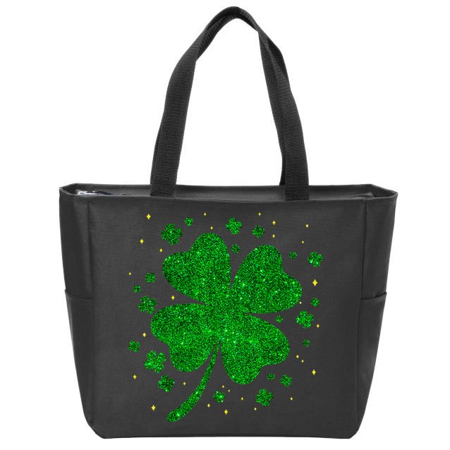 Sparkle Clover Irish For St Patricks & Pattys Day Zip Tote Bag