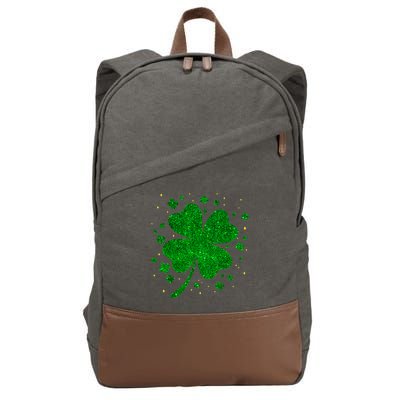 Sparkle Clover Irish For St Patricks & Pattys Day Cotton Canvas Backpack